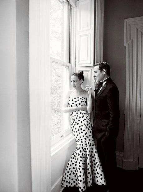 SJP at home in an Oscar de la Renta dress, Vogue