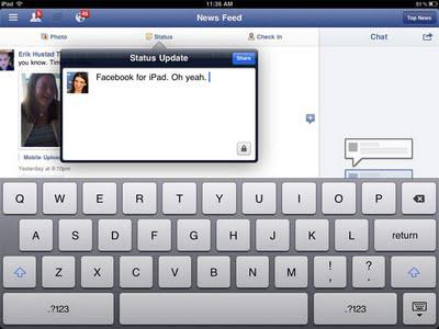 NEW FACEBOOK APP FOR I PAD 2 REVEALED