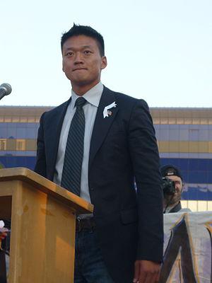 Lt. Dan Choi at a Proposition 8 rally