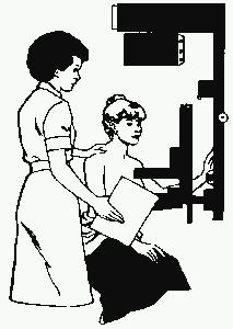 young woman getting  mammograms