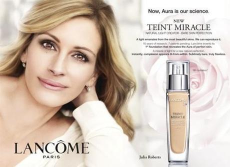 French Cosmetics Giants Banned for retouched photos.
In what I call a victory for the normal woman, Loreal and its sister companies are facing bans in the UK for over digitizing photos of the Beautiful Julia Roberts.
Ive been screaming about this for years; retouching is dangerous for consumers. Shiny hair in adverts is un achievable without the strong studio lighting used in the advert, Mascara is often paired with false lashes in publicity and here: foundation can only cover up so much… Roberts who is already beautiful, and never seems to age, doesnt need to be retouched to death by these companies. I can understand deleting a stray hair here or there or lightening a photo which appears slightly dark, but I just cant bare to look at these beauty products and see what blatant trickery is being used to deceive some of the woman in my life, who get s utterly depressed because they can not achieve these looks.
The worst one that I can think of is the Mascara ad’ which features Peneolpé Cruz, clearly wearing false eyelashes to advertise a mascara product which (due to the false lashes) obviously doent do the job its supposed to. 
It works the other way too, ive seen Photoshop’d  paparazzi pictures of Christina Aguilera’s breasts, of Amy Winehouses stick figure during her worst episodes with drugs and last year Angelina Jolie for promotion of her movie Salt.
Im just glad that I can see through these images, but wish that more woman would stand up and say NO to airbrushing of this kind, and Im glad that the British advertising standards agency are doing something about it.
xoxo LLM