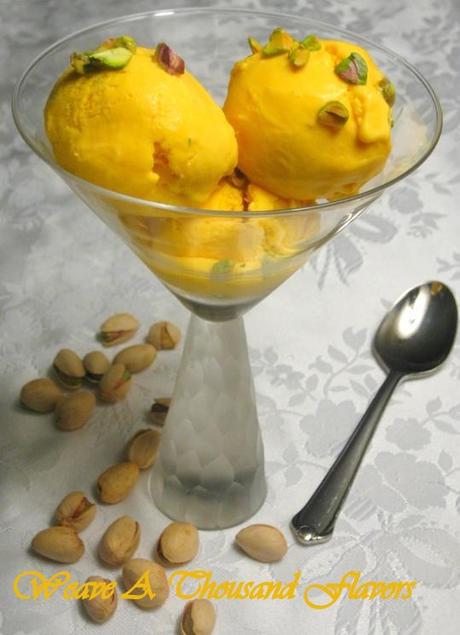 Alphonso Mango, Saffron & Pistachio Ice cream