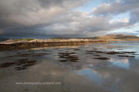 Photo - reflections on the shore at dusk, Taransay, Outer Hebrides, Scotland