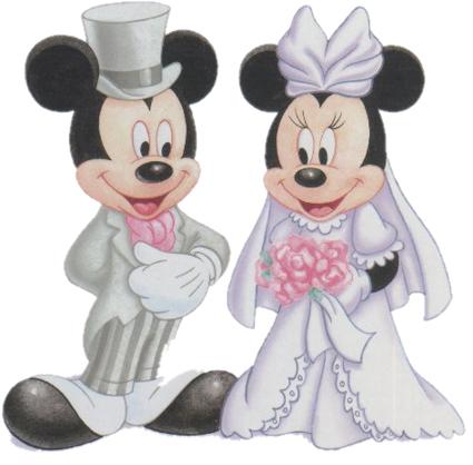 Wedding Dress Free on Wedding Picture Of Bride Minnie Mouse   Mickey Mouse The Groom Both
