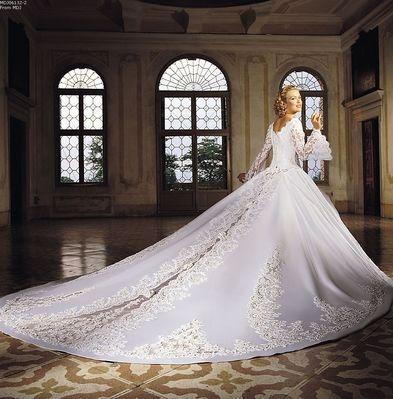 Gown Wedding Dress on Wedding Dress Classic Lace Long Train Wedding Gown   Lifefashionfy