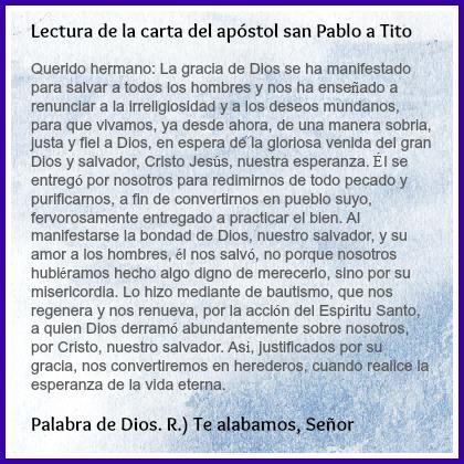 Lectura de la carta del apóstol san Pablo a Tito
