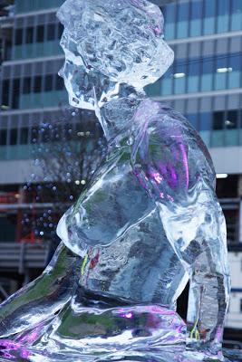 Ice sculpting in Docklands