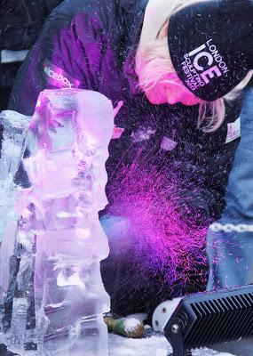 Ice sculpting in Docklands