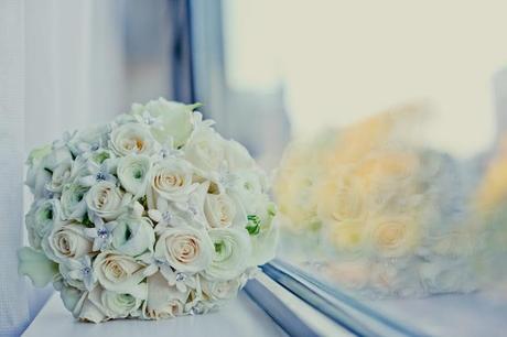 jeweled white bridal bouquet