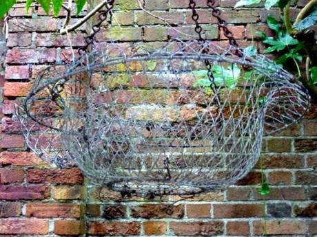 old wire hanging basket