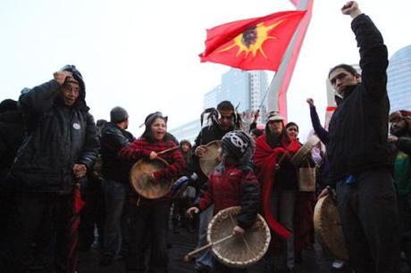 Thousands have attended round dances and rallies, like this one in Vancouver, B.C., in the month since Idle No More hit the political scene.   (Photo by David P. Ball)
