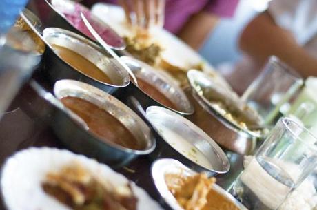 A wide array of curries to choose from.