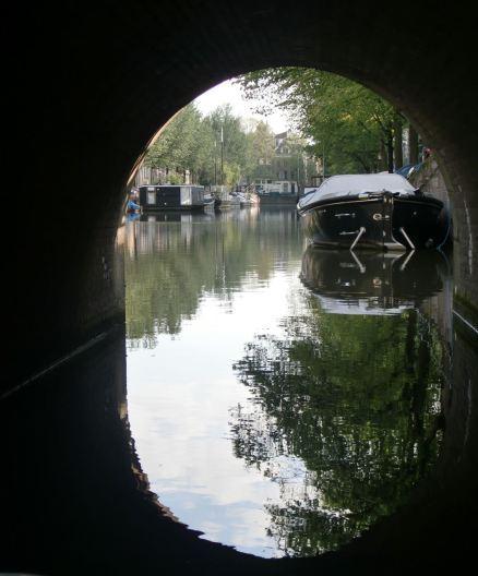 Under the bridge, Herengracht canal, Amsterdam