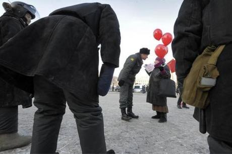 A babushka can usually get away with scolding a policeman.