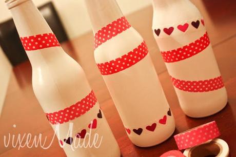 Valentine Washi Tape Bottles