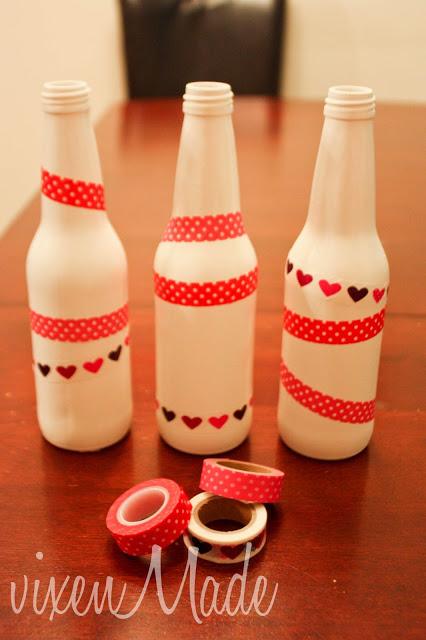 Valentine Washi Tape Bottles