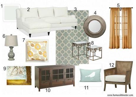 Design Board (Blue and Gold Family Room)