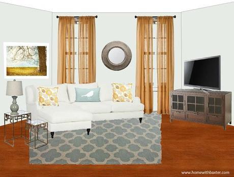 Design Board (Blue and Gold Family Room)