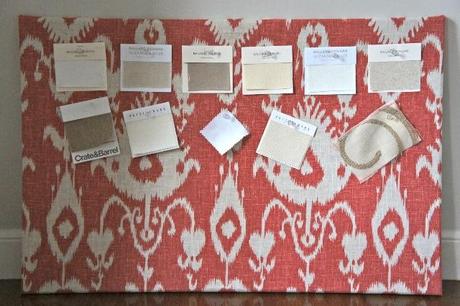 Fabric Covered Cork Board (Home Office Progress)