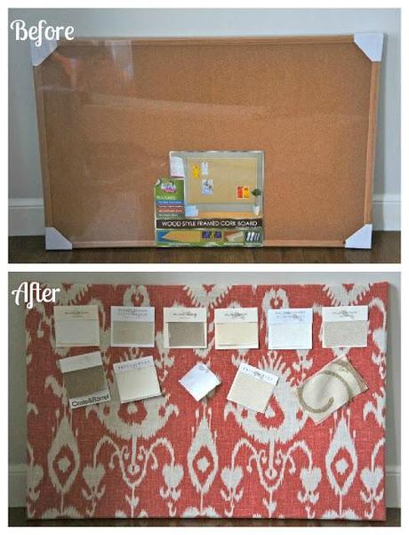 Fabric Covered Cork Board (Home Office Progress)