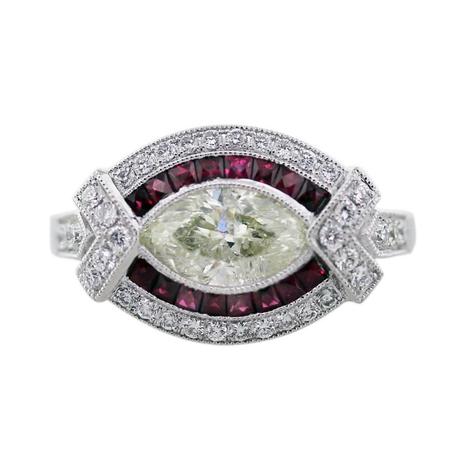 marquise diamond ring, art deco engagement ring, engagement ring boca raton