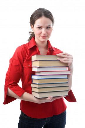 Student girl with books