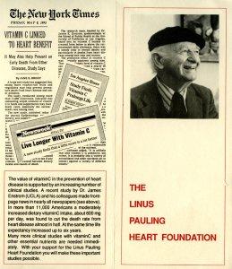 Promotional literature for the Linus Pauling Heart Foundation, ca. 1992.