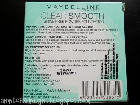 Maybelline Clear Smooth Extra Shine Free Powder Foundation Review