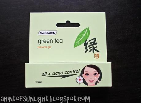 Watsons Green Tea Anti Acne Gel Review