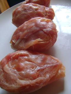 P-Funks Proscuitto Wrapped Poached Pears