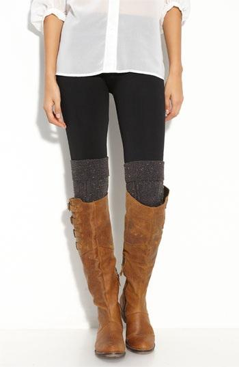 Knee High Boots with Silk Top