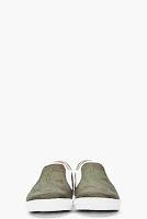Slip Into Spring Already!:  McQ Alexander McQueen Green Printed Canvas Low-top Slip On Sneaker