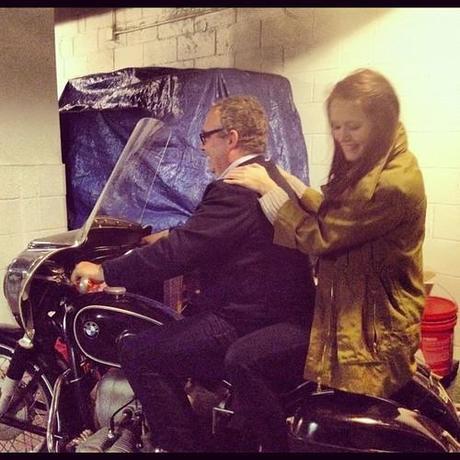 Feeling very French on this German motorcycle.  (at the princes castle)