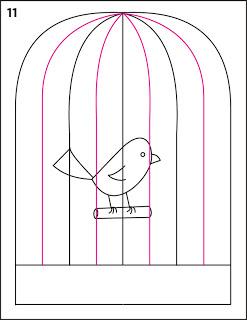Bird in a Cage Watercolor Tutorial