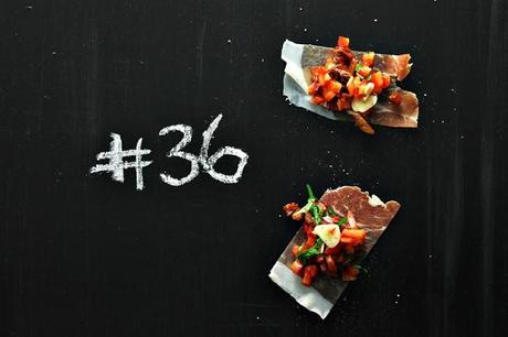 Serrano ham with peppers & tomato salsa # 36