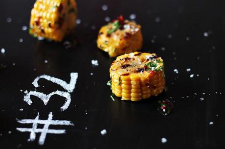Grilled corn on the cob with chili & parsley # 32