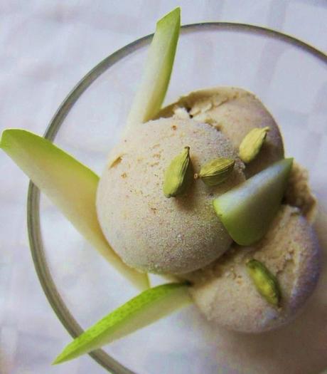 Roasted Pear Cardamom Vanilla Ice Cream