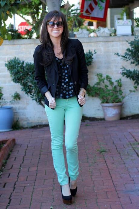 NookAndSea-Sara-Bacon-Glitter-&-Grace-Blog-Fashion-Orange-County-California-Beach-Style-Street-Sequins-Mint-Green-Jeans-Pants-Bangs-2
