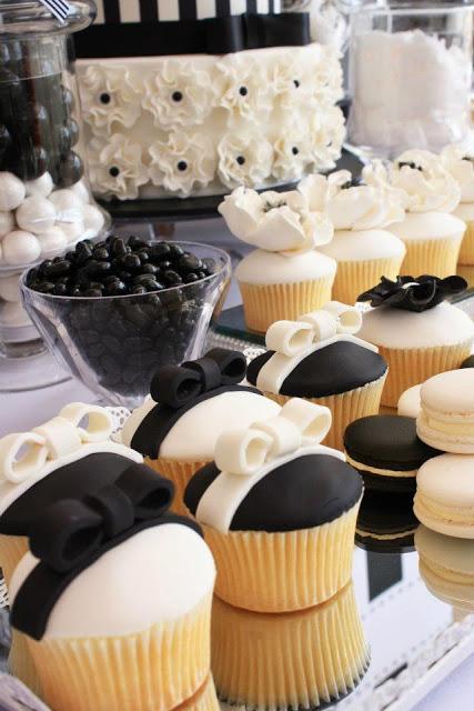 Black and White Chic Dessert Table by Life is Sweet Candy Buffets