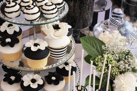 Black and White Chic Dessert Table by Life is Sweet Candy Buffets