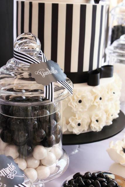 Black and White Chic Dessert Table by Life is Sweet Candy Buffets