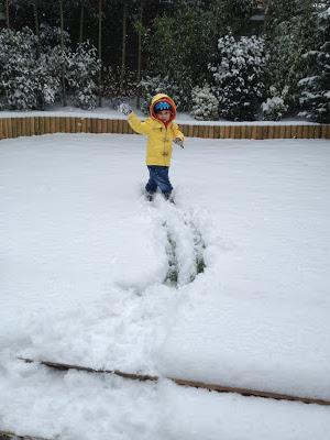 Treking through the snow