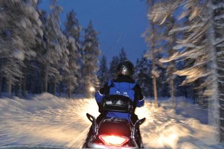 The Snowmobile Ride to Santa's Cabin