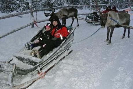 My Daughter and I about to go for our Reindeer sleigh ride