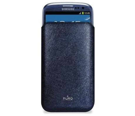 Galaxy S3 Puro Slim Essential Leather Pouch - Blue