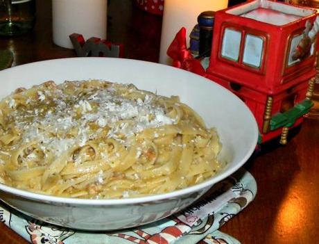 Tagliatelle with Hominy Pesto