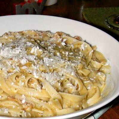 Tagliatelle with Hominy Pesto