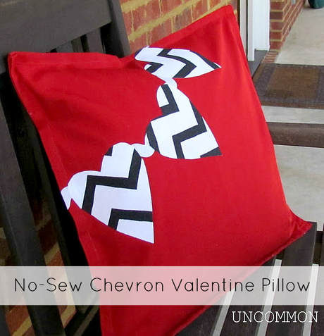 No Sew Chevron Valentine Pillow