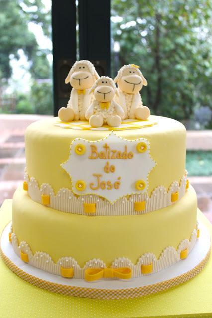 Sweet Little Sheep Themed Christening with pops of Yellow by Festa Com Gosto.
