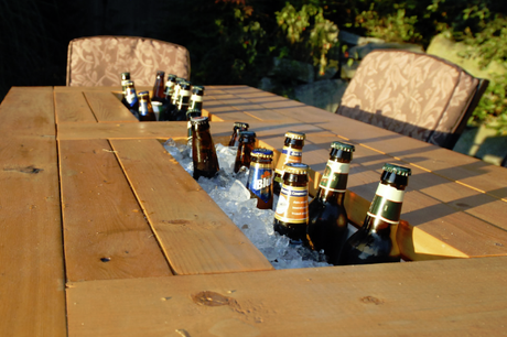 Patio Table with Built in Beer & Wine Coolers Esky Furniture